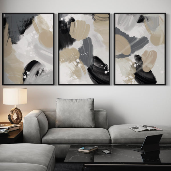 Abstract Art set of 3 prints - Gentle Whisper