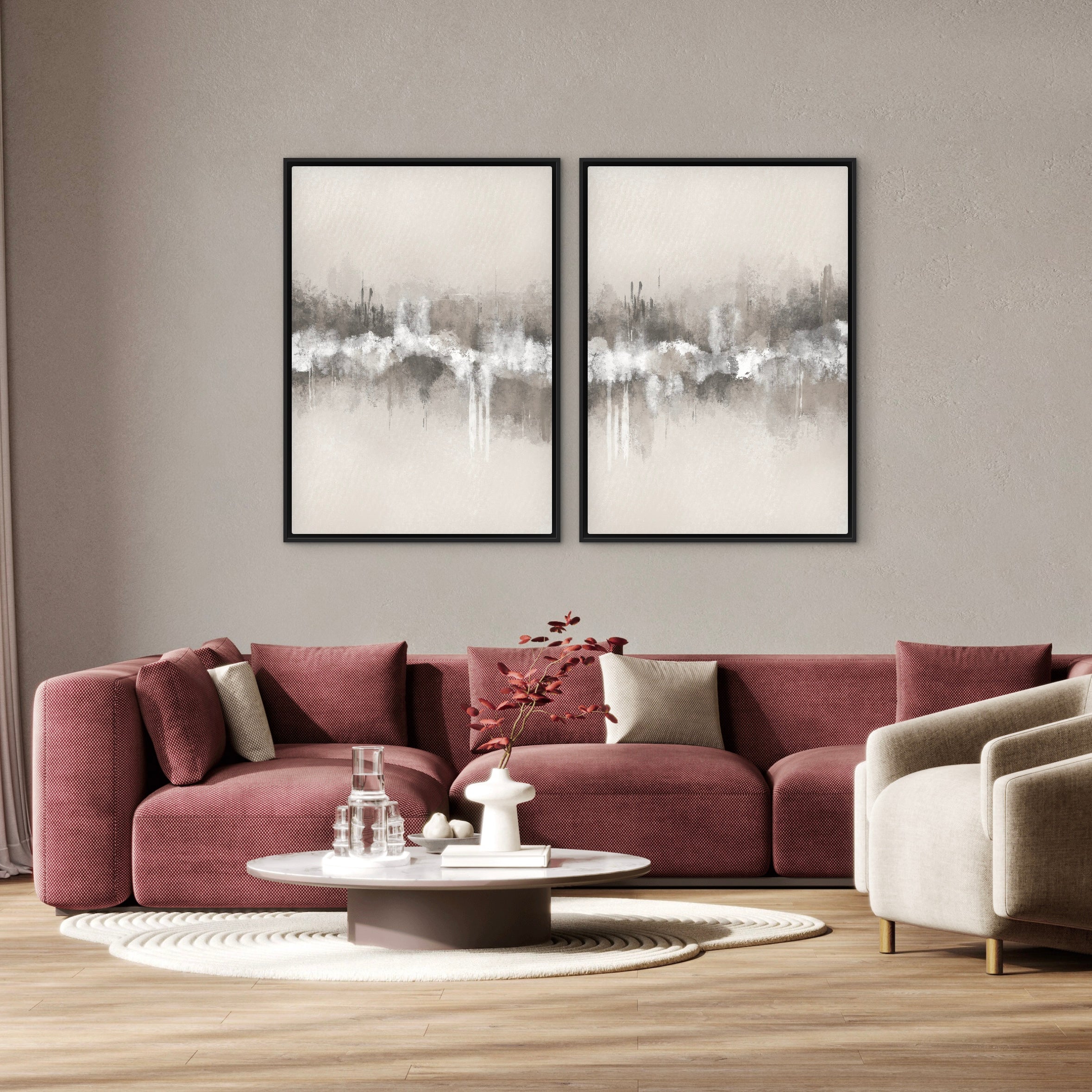 Gerahmtes Leinwandbild 2er-Set – Sorrent