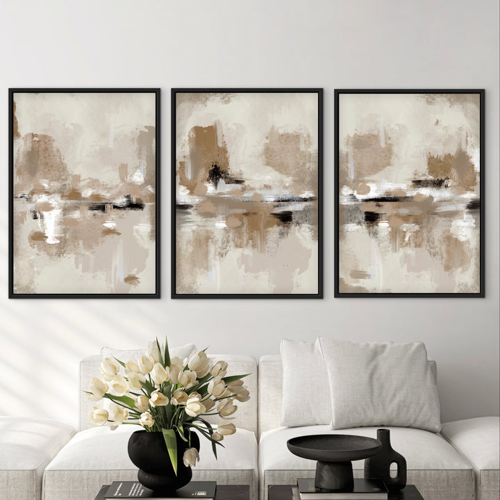 Set of 3 Framed Canvas - St Tropez