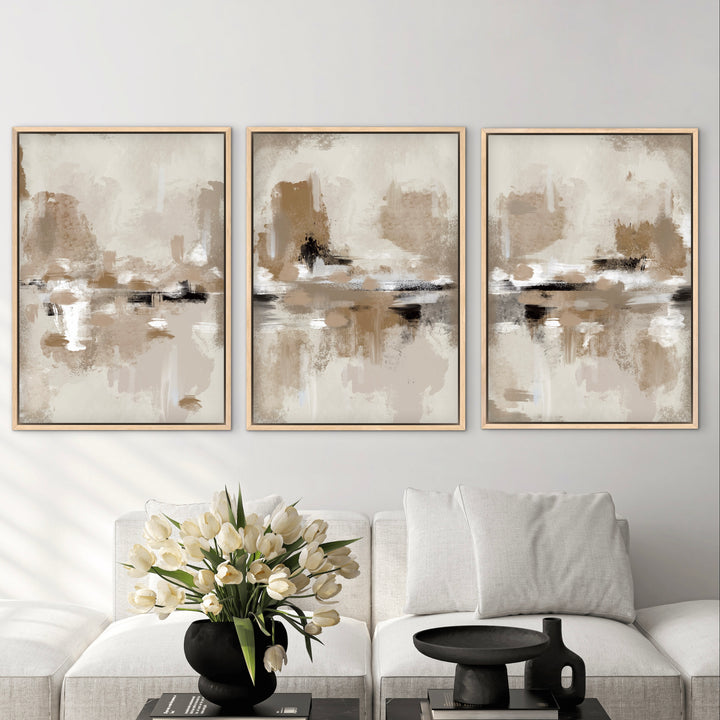 Set of 3 Framed Canvas - St Tropez