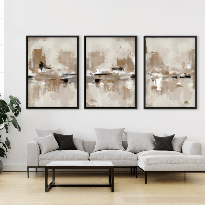 Set of 3 Framed Canvas - St Tropez