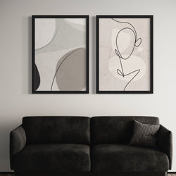 Abstract Art set of 2 prints - Grey Libertá