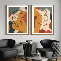 Abstract Art set of 2 prints - Figure Lines