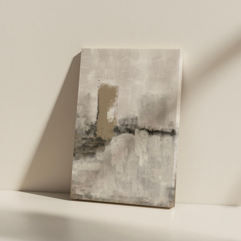 Abstract Canvas - Nude & Grey Clouds