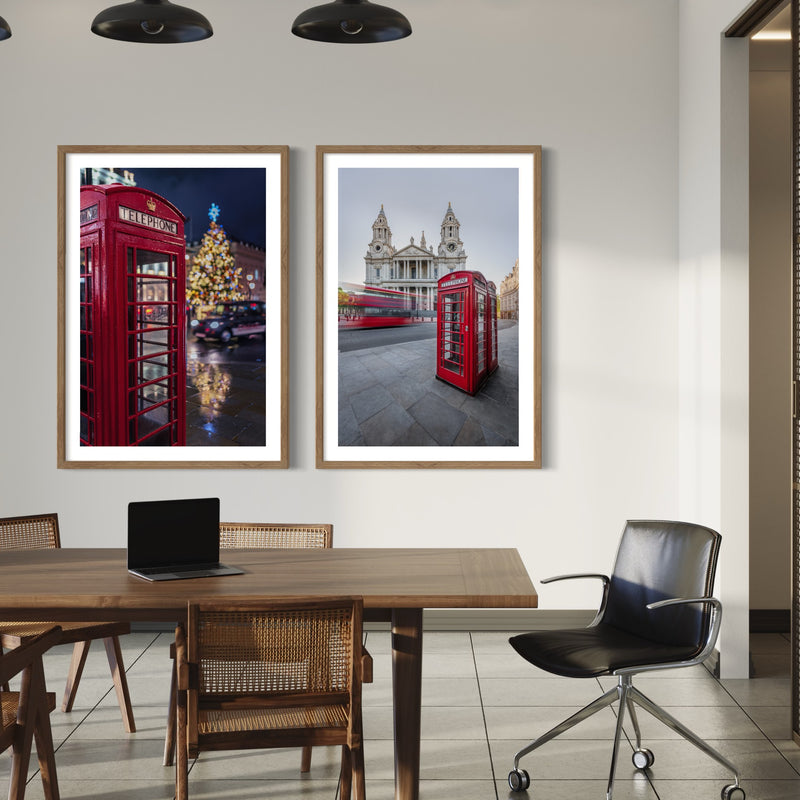 Set of 2 Photographs - London Postbox