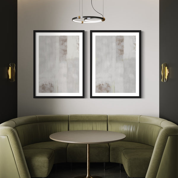 Abstract Art set of 2 prints - Grey Dreams