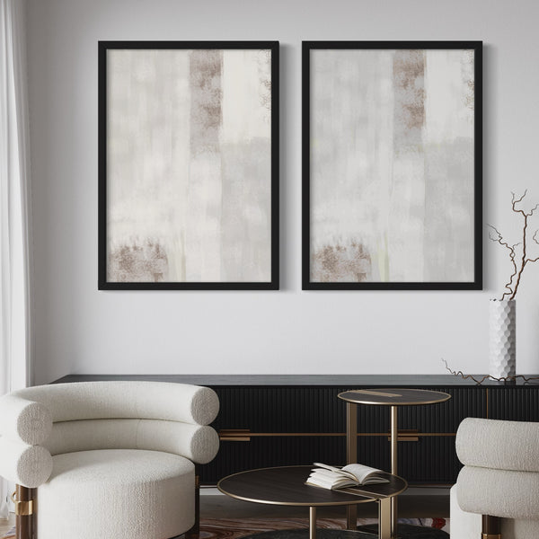 Abstract Art set of 2 prints - Grey Dreams
