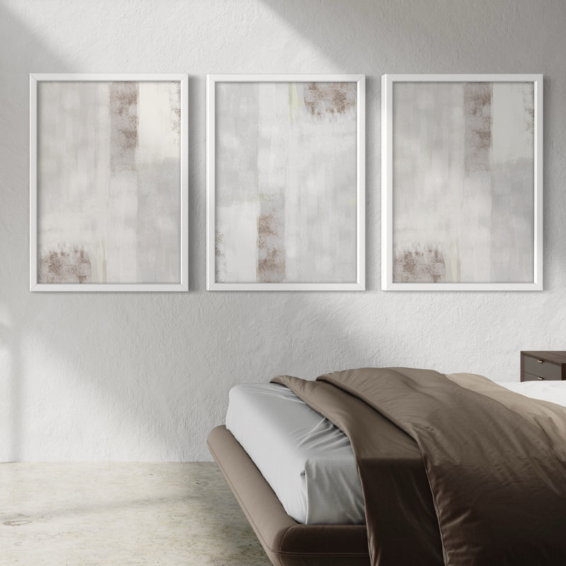 Abstract Art set of 3 prints - Grey Dreams