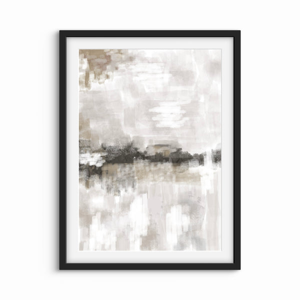 Set of 1 - Abstract Art 'Nude & Grey Clouds'