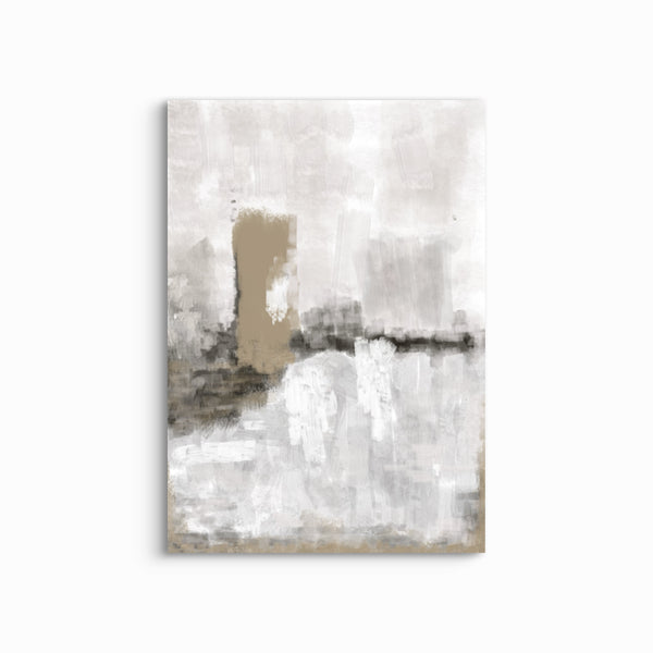 Abstract Canvas - Nude & Grey Clouds