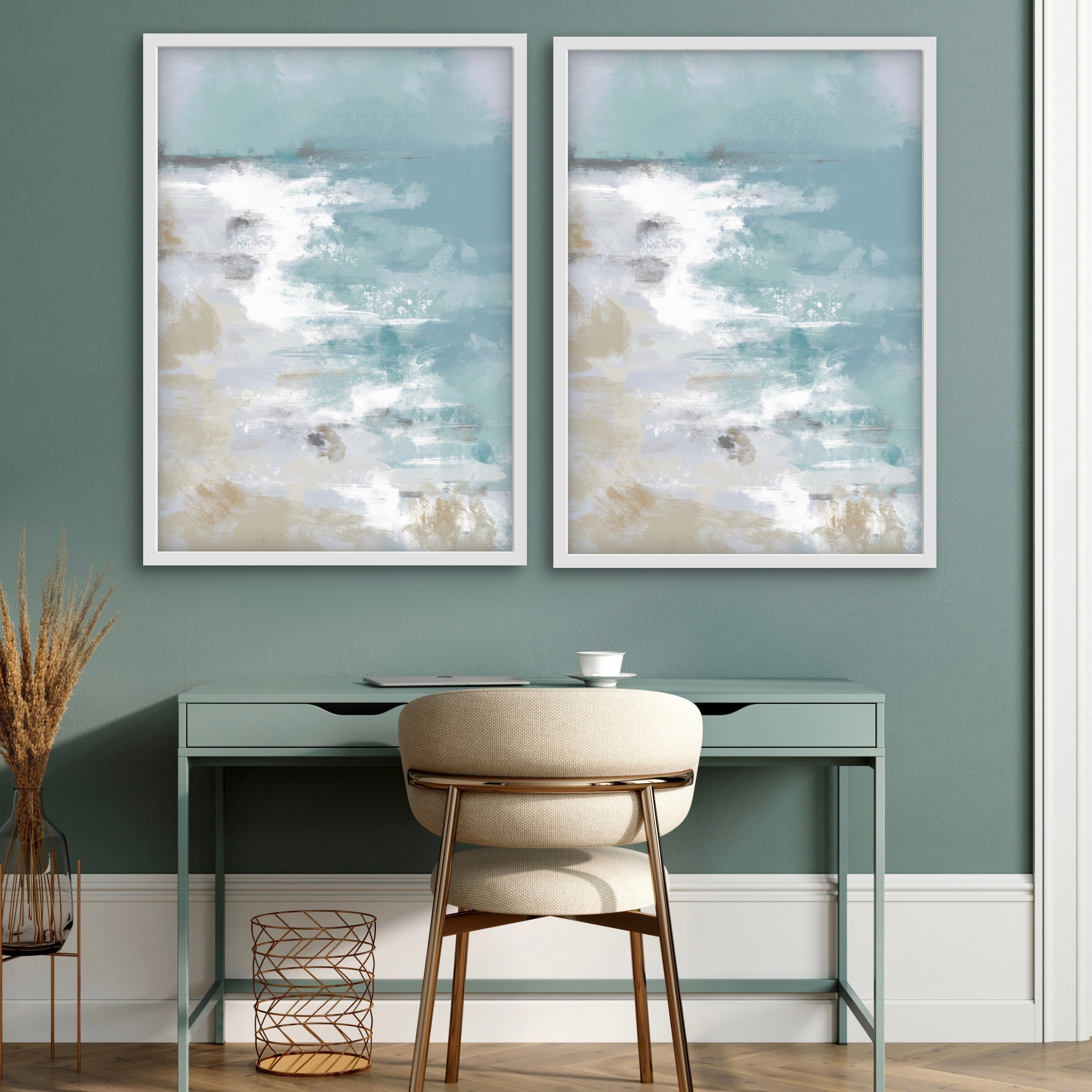 Abstract Art set of 2 prints - Ocean Days