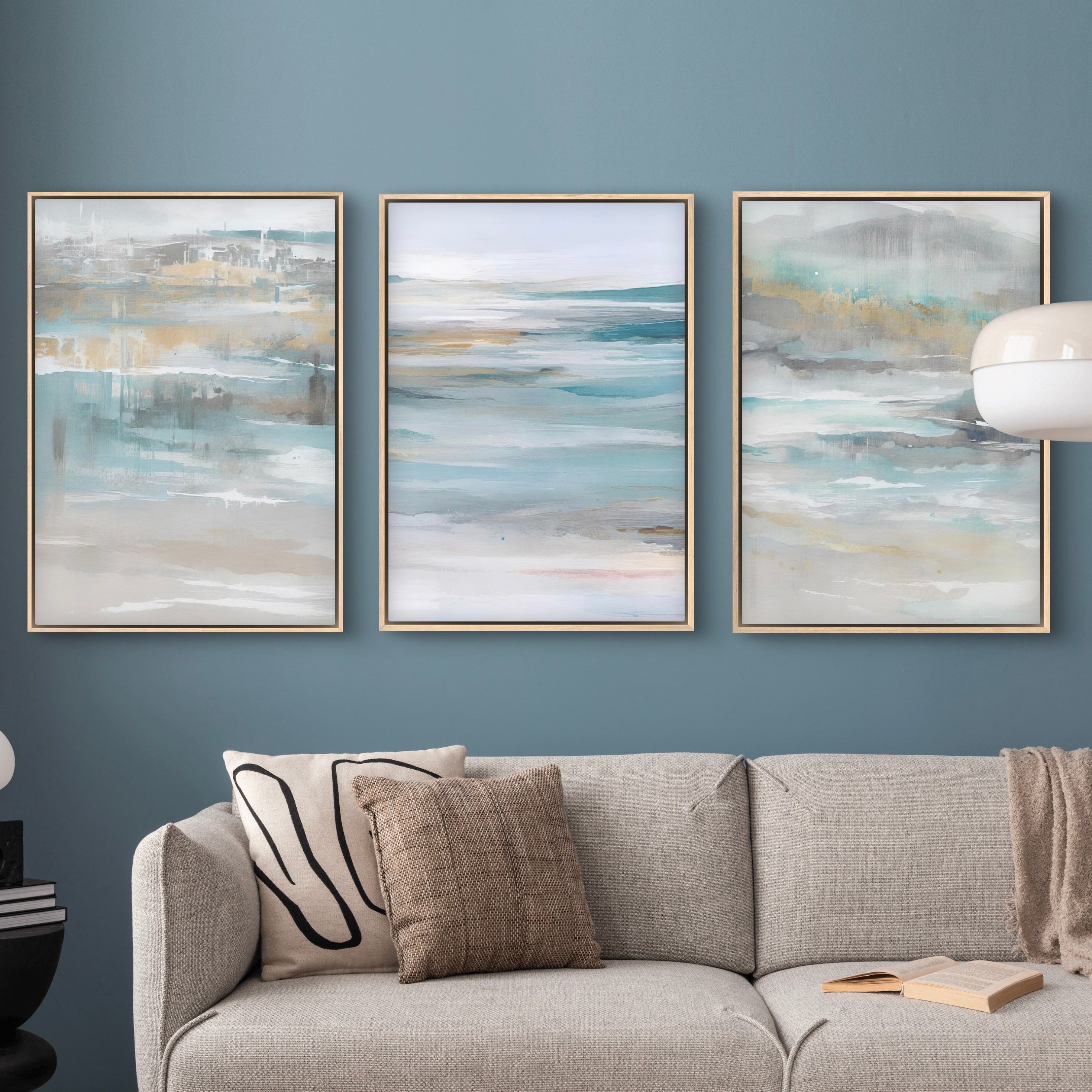 Set of 3 Framed Canvas - Calm Ocean