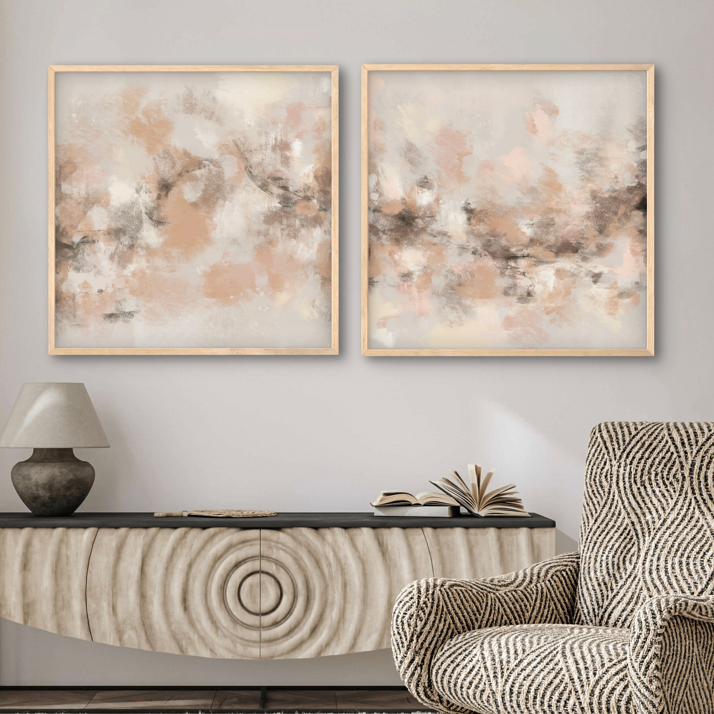 Abstract Art set of 2 prints - Sand Storm