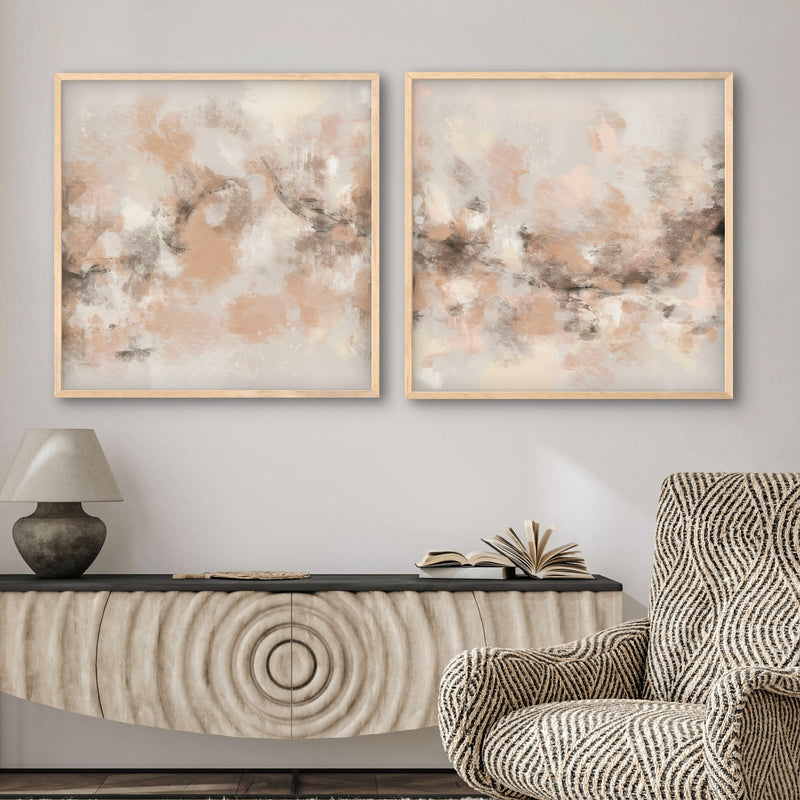 Abstract Art set of 2 prints - Sand Storm