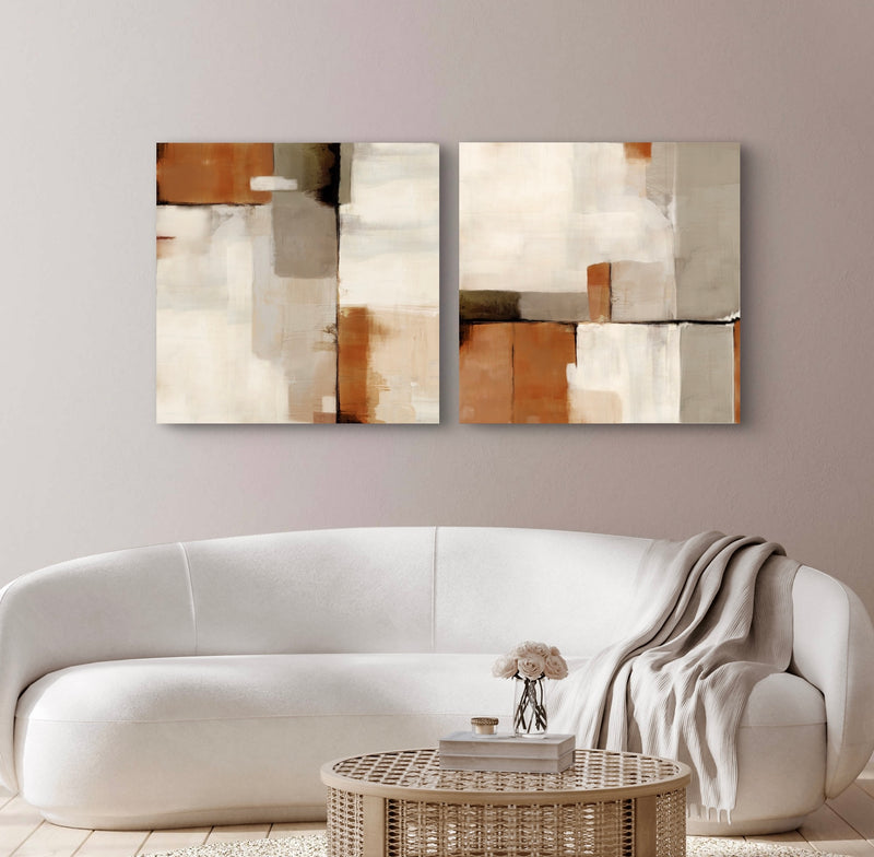 Abstract Canvas Set of 2 - Sahara