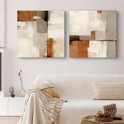 Abstract Canvas Set of 2 - Sahara