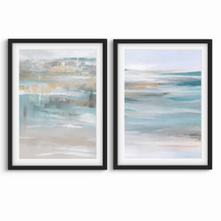 Abstract Art set of 2 prints - Calm Ocean