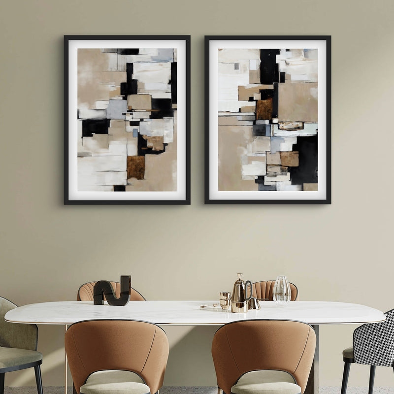 Abstract Art Set of 2 prints - Cairo