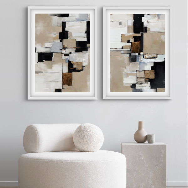 Abstract Art Set of 2 prints - Cairo