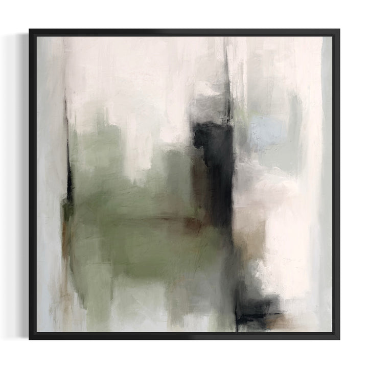 Tuscany Green framed canvas displayed in a modern hallway setting