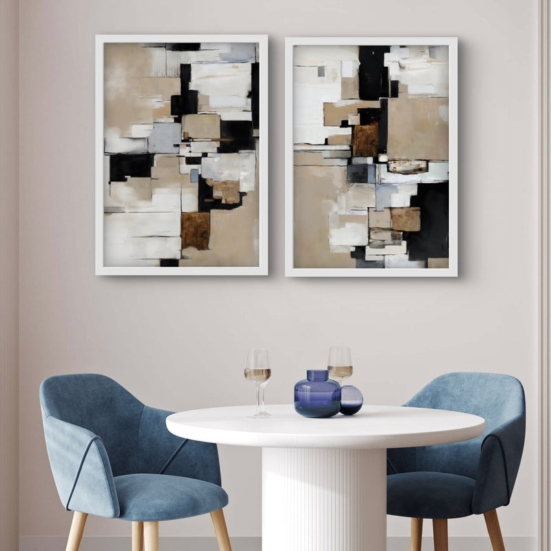 Abstract Art Set of 2 prints - Cairo