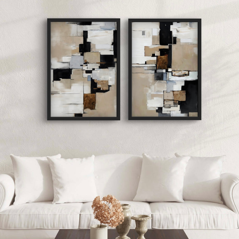 Abstract Art Set of 2 prints - Cairo