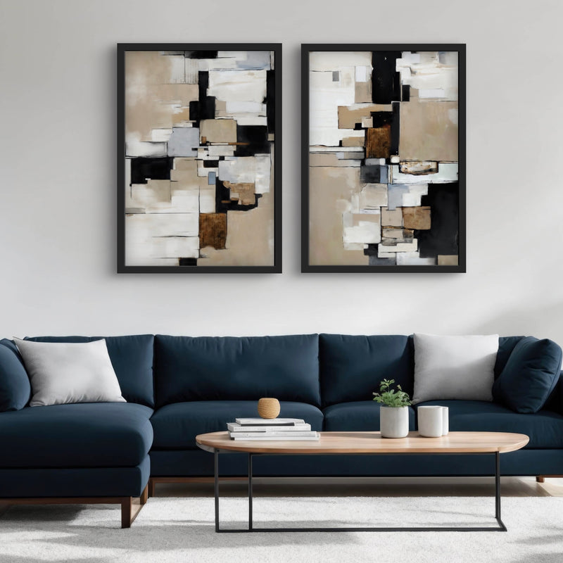 Abstract Art Set of 2 prints - Cairo