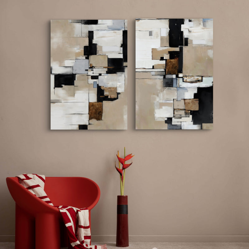 Abstract Canvas Set of 2 - Cairo