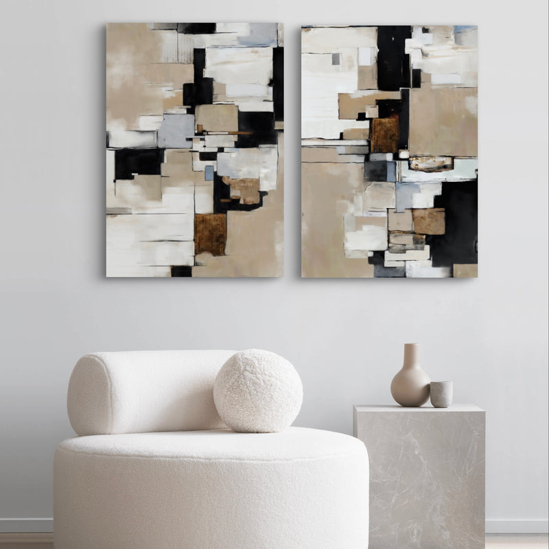 Abstract Canvas Set of 2 - Cairo