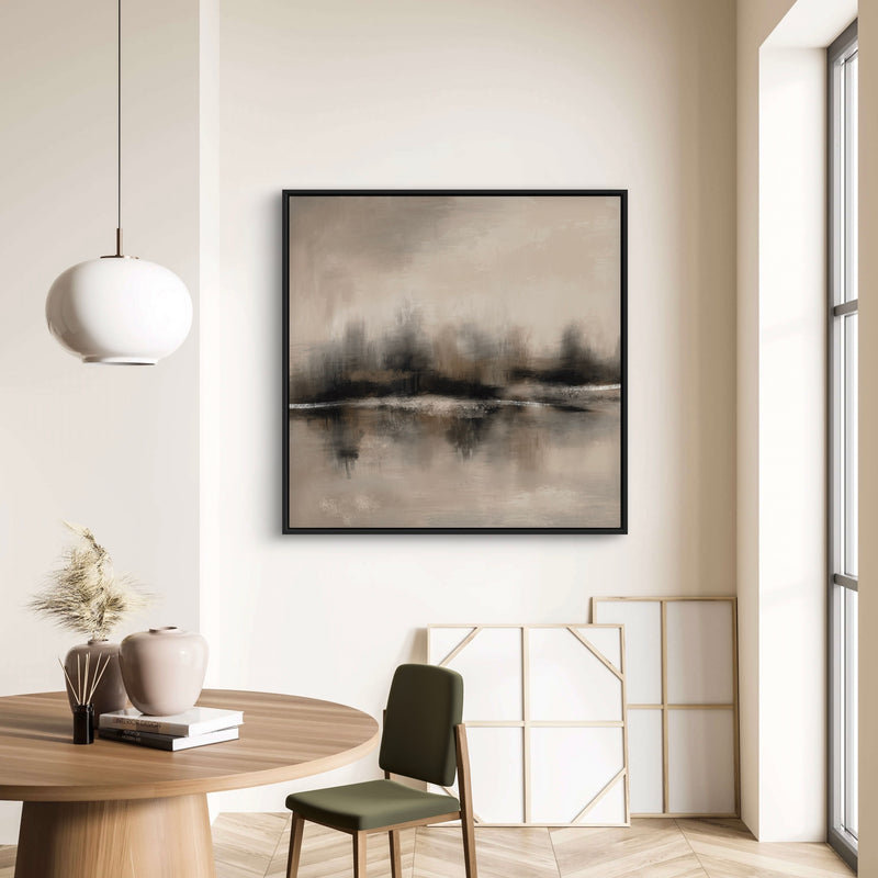 Framed Canvas - Taupe Reflection