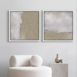 Framed Canvas Set of 2 - Silver Clouds