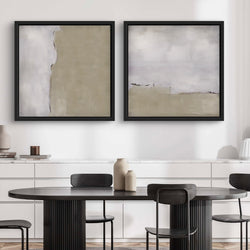 Framed Canvas Set of 2 - Silver Clouds