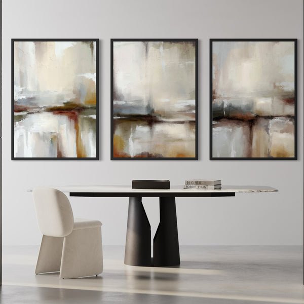 Set of 3 Framed Canvas - Amber Fall
