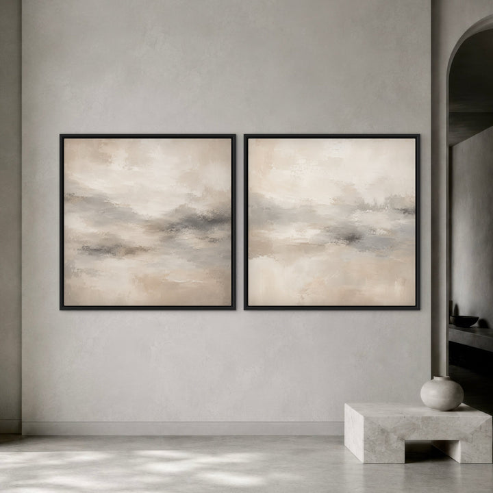 Gerahmtes Leinwandbild 2er-Set – Bernsteinhorizont