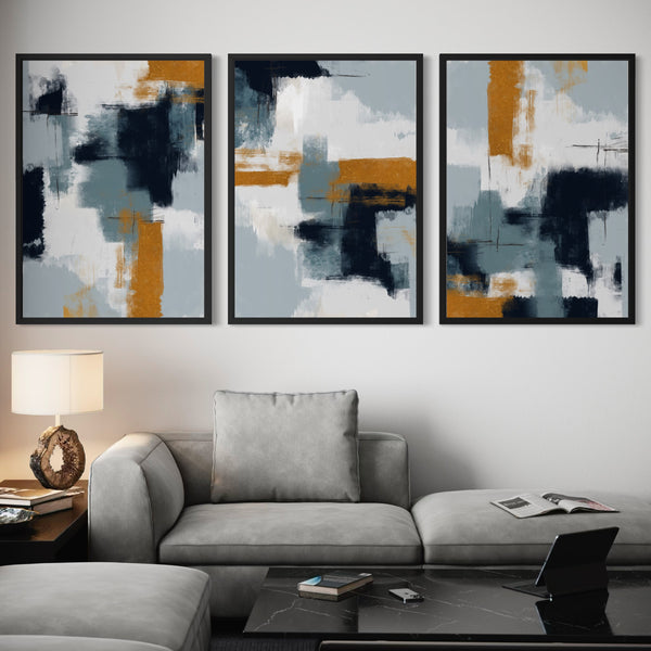 Set of 3 Framed Canvas - Brooklyn Bold