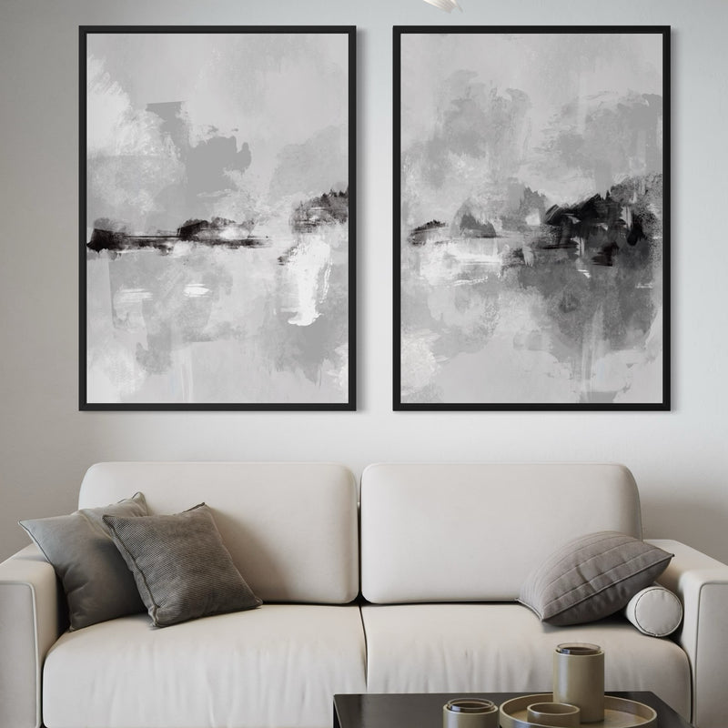 Framed Canvas Set of 2 - Clouded Horizons