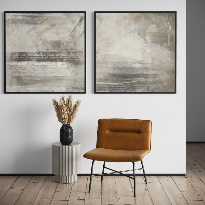 Framed Canvas Set of 2 - Olive Mist