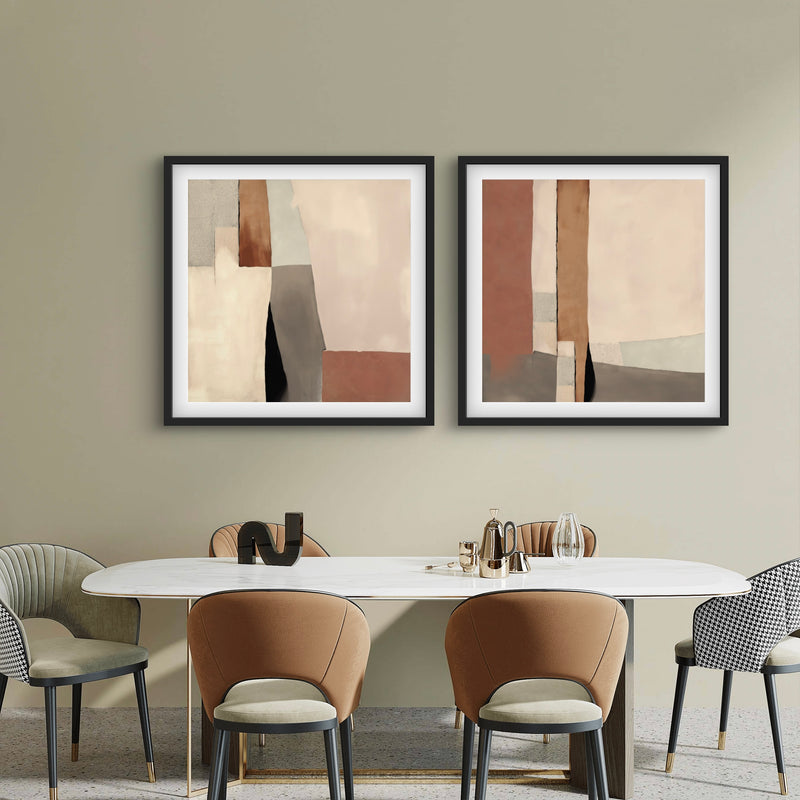 Abstract Art set of 2 prints - Desert Columns