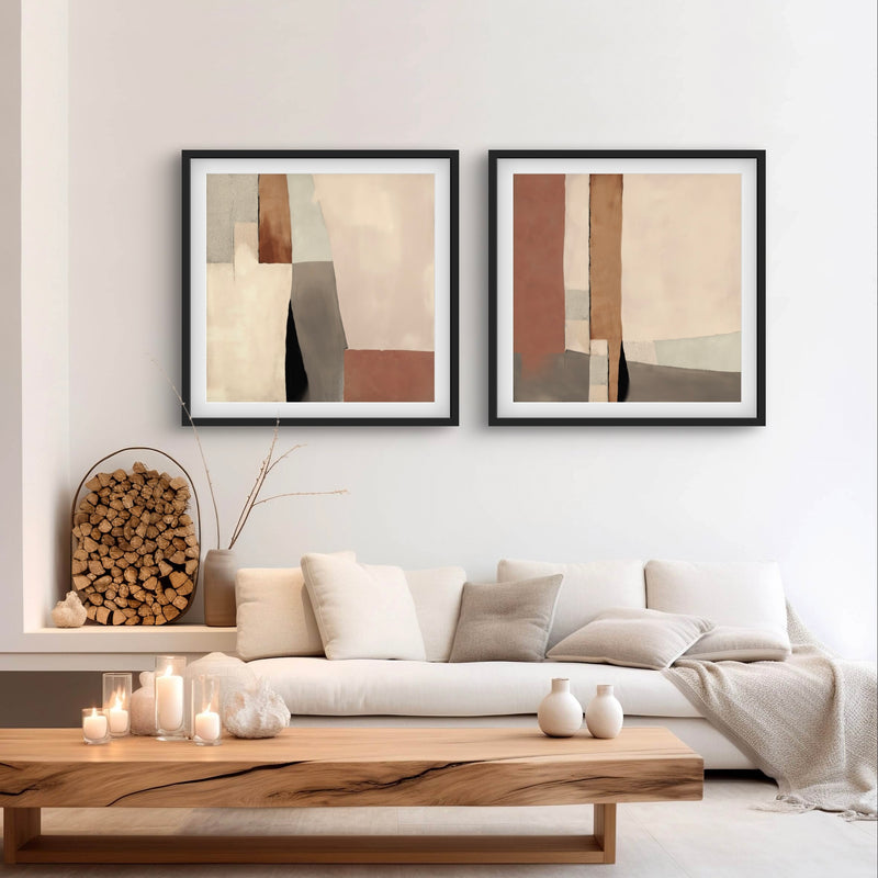 Abstract Art set of 2 prints - Desert Columns