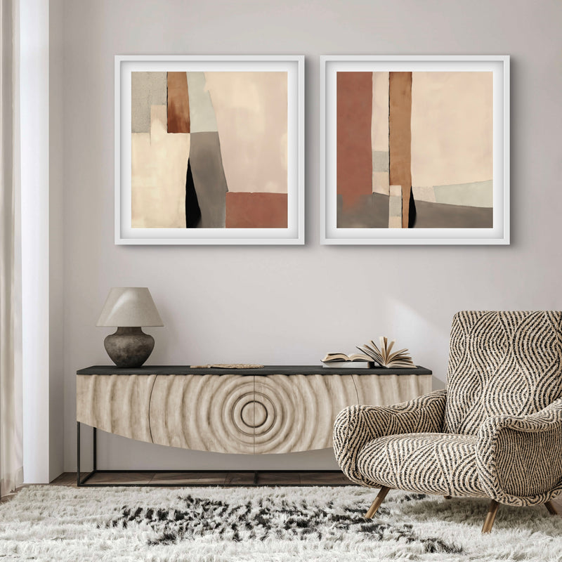 Abstract Art set of 2 prints - Desert Columns