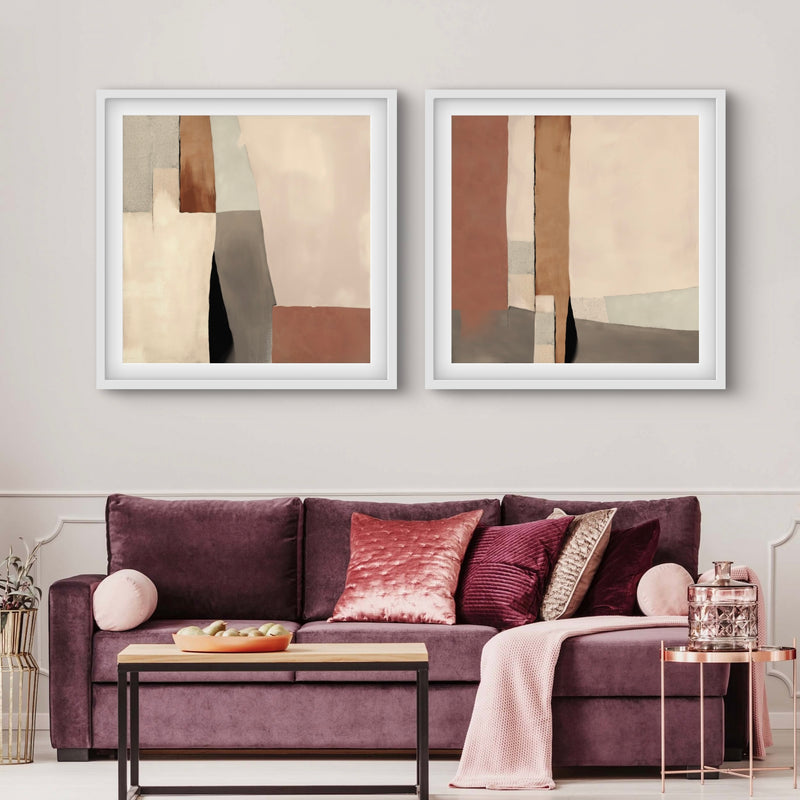 Abstract Art set of 2 prints - Desert Columns