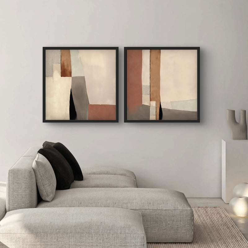 Abstract Art set of 2 prints - Desert Columns