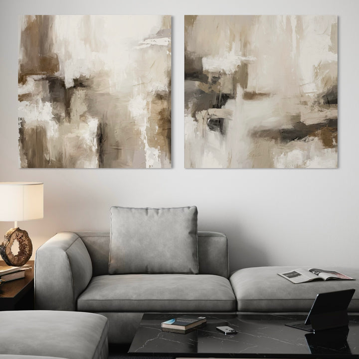 Abstract Canvas Set of 2 - Santorini