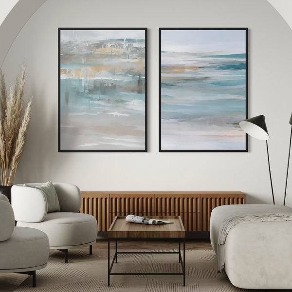 Set of 2 Framed Canvas - Calm Ocean