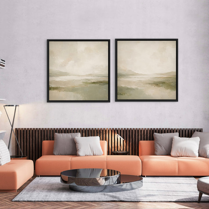 Framed Canvas Set of 2 - Green Highlands
