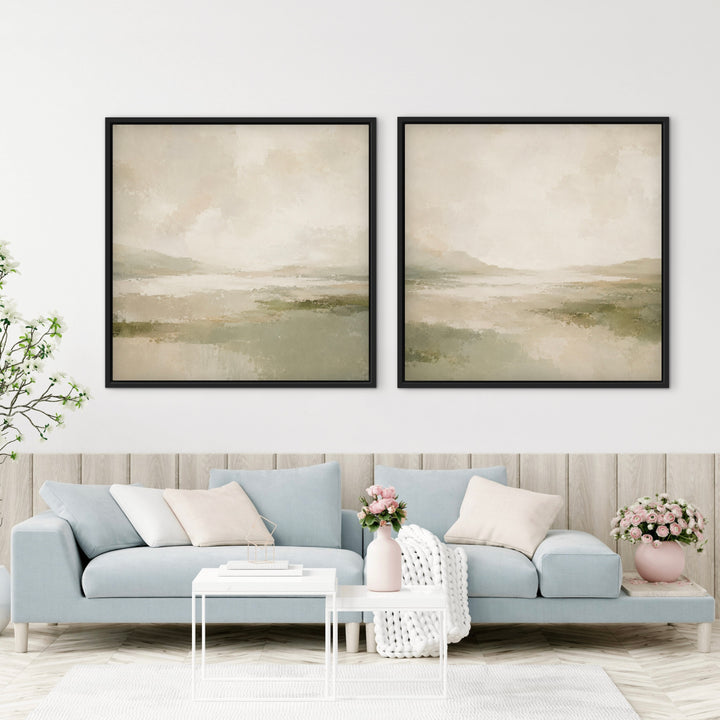 Framed Canvas Set of 2 - Green Highlands