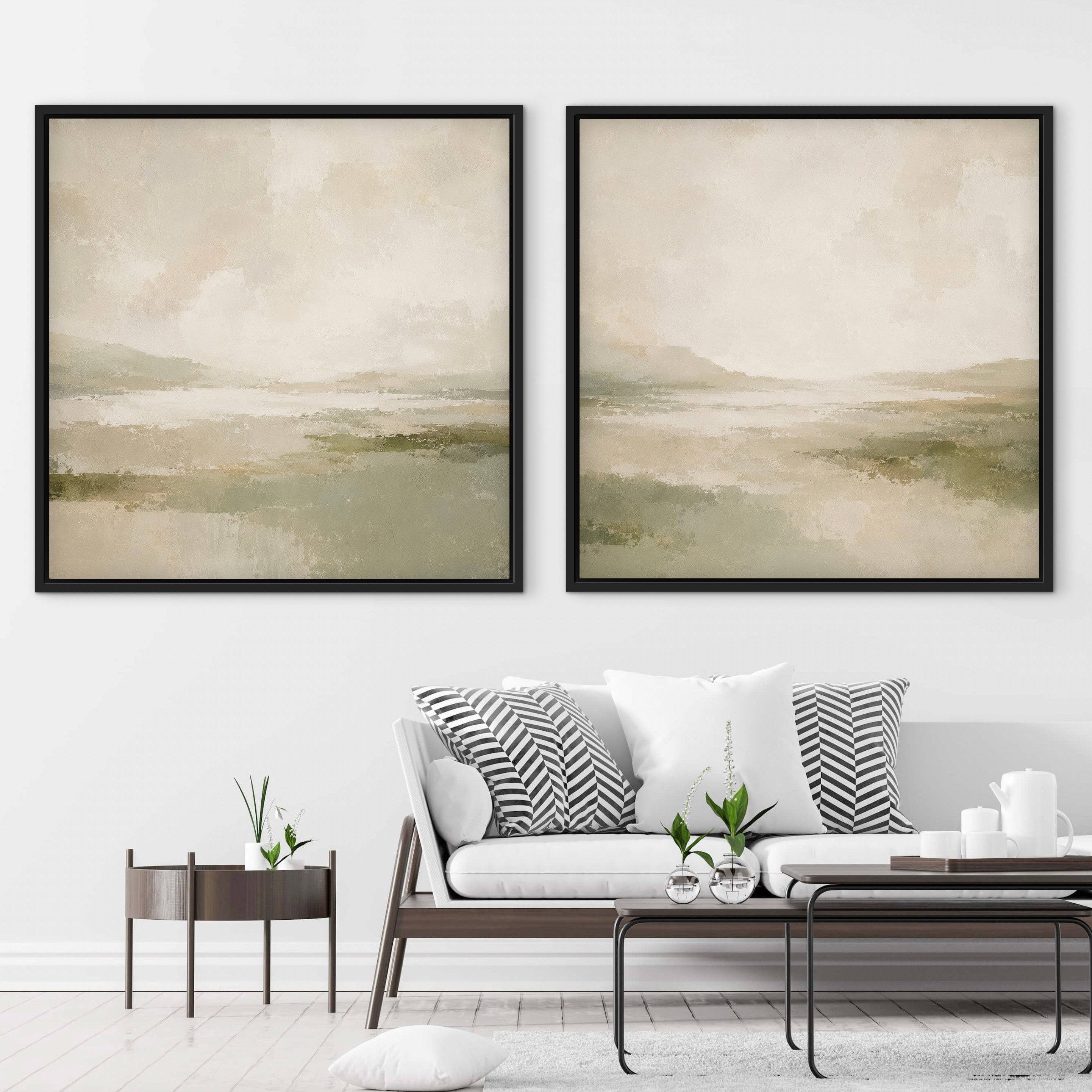 Framed Canvas Set of 2 - Green Highlands