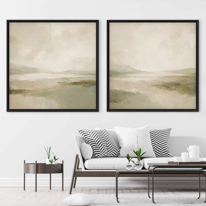 Framed Canvas Set of 2 - Green Highlands