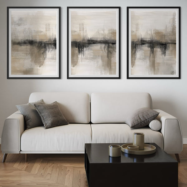 Abstract Art set of 3 prints - Nude Heaven