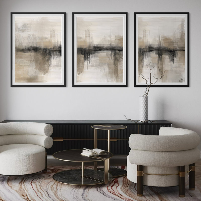 Abstract Art set of 3 prints - Nude Heaven
